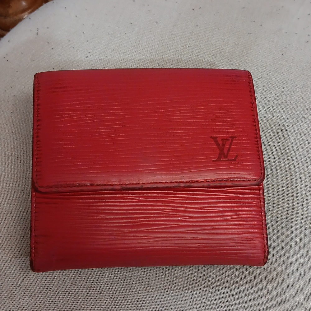AUTHENTIC Louis Vuitton Red EPI Double Snap Wallet